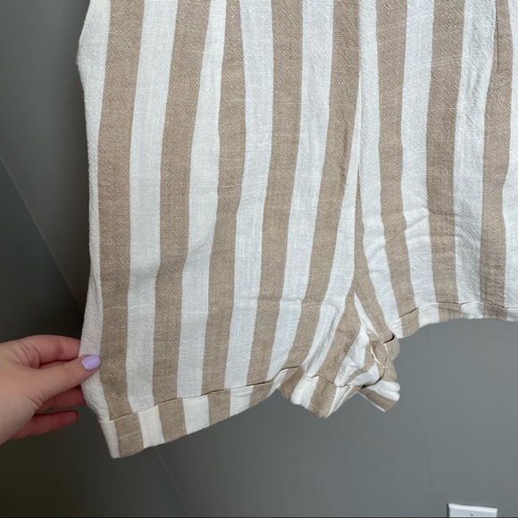 Beige & cream stripped romper - Picture 3 of 8